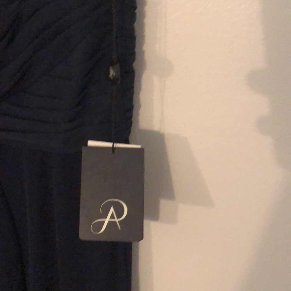 Adrianna Papell NWT navy long dress w/sleeves - Picture 3 of 8